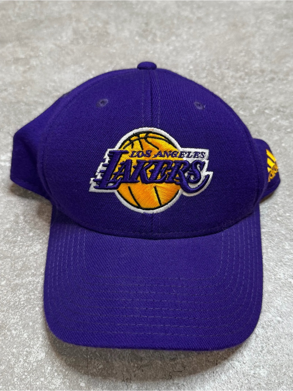 Los Angeles Lakers 100% Wool NBA Adidas Brim Hat purple team colors